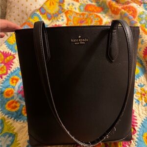 Kate Spade Black Leather Tote Structured Design